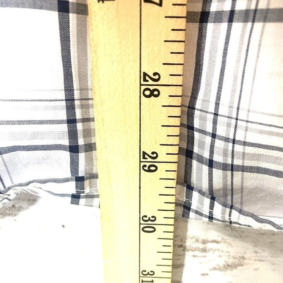 Wrangler Mens Shirt L Gray White Plaid Checkered Wrinkle Resist Button Down - Picture 6 of 9